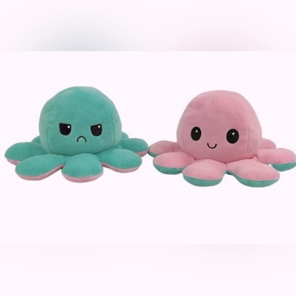 Reversible Mood Octopus Soft Plush Toy - Picture 7 of 9